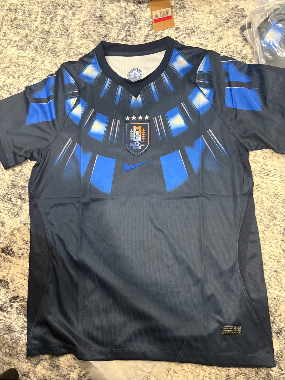 Nike WORLD CUP away Uruguay jersey black and blue slim fit